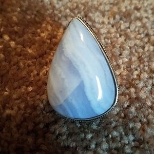Rare Free People Blue Agate cocktail ring  sz 7 1/2